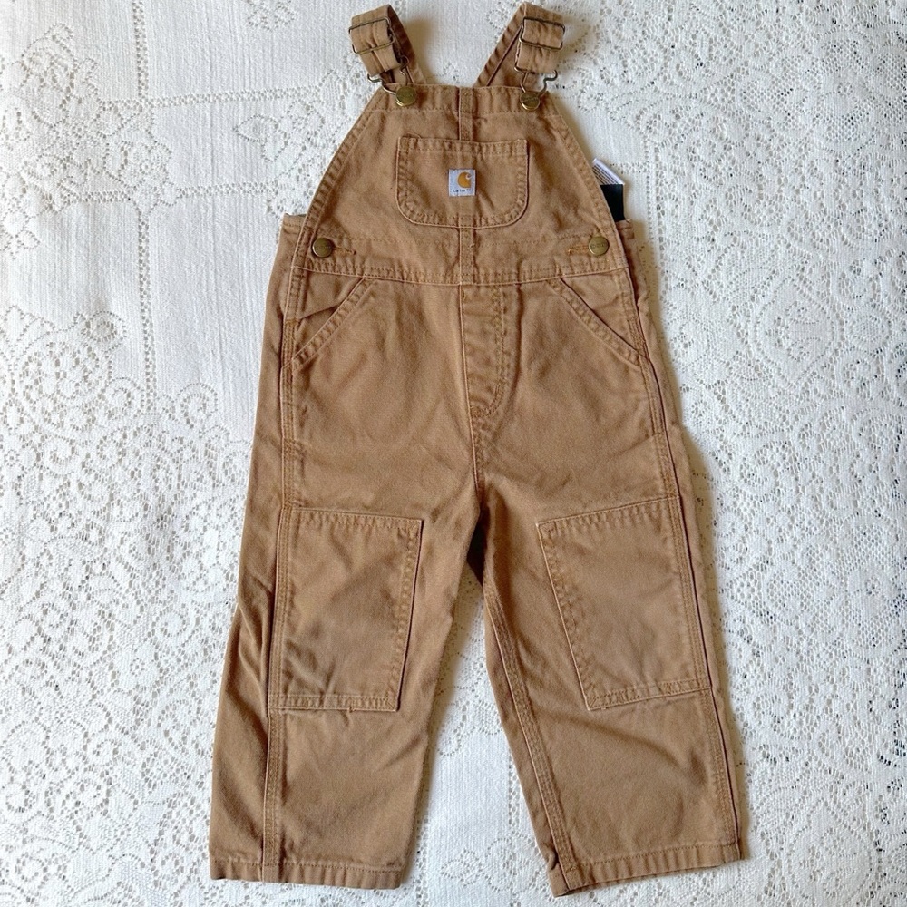 Carhartt Toddler Boys Bib Overalls in Brown Size 2T